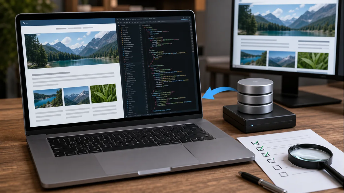 Immagine editoriale fotorealistica dedicata a “WordPress 7.1: cosa testare prima di aggiornare”.